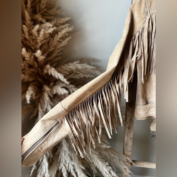 Avec Les Filles Genuine Leather Fringe Jacket - Picture 2 of 7